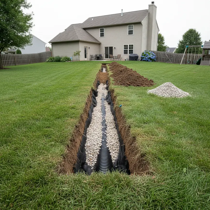French Drain Installation Union County OH — Effective Solutions for Heavy Wet Soils | Fortress Level
