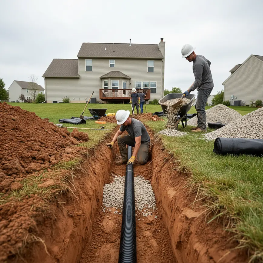 French Drain Installation Franklin County OH — Effective Solutions for Heavy Clay Soil | Fortress Level