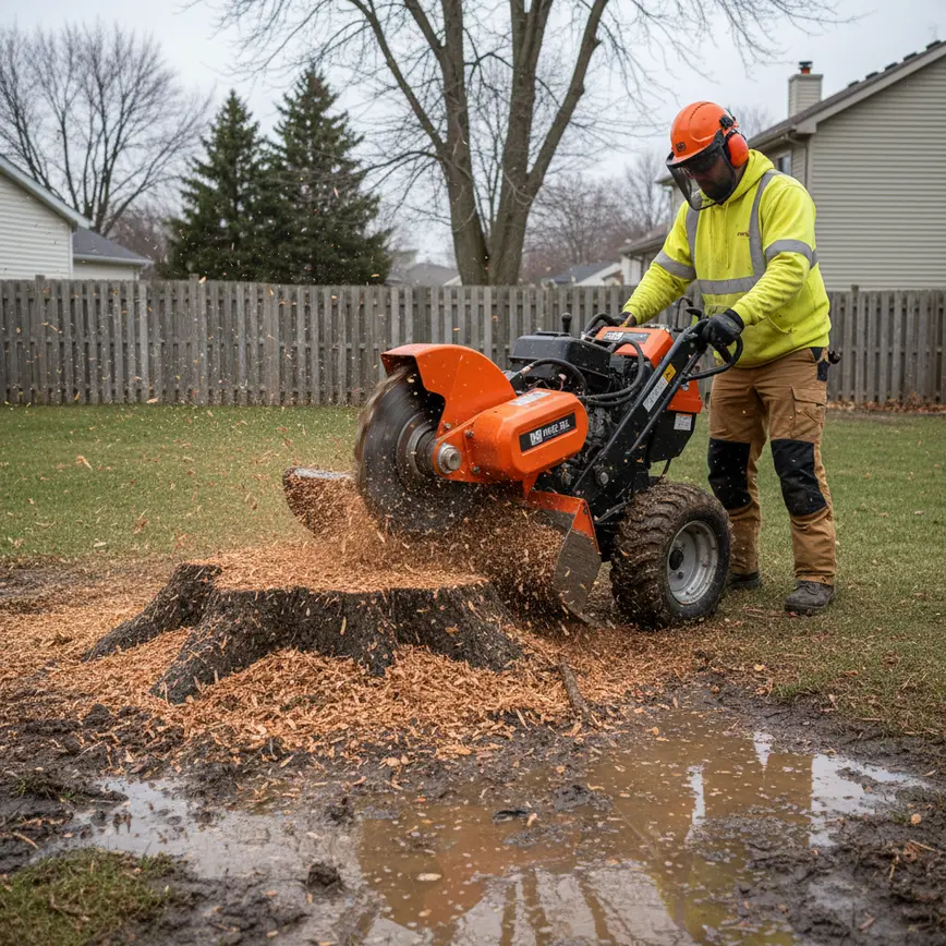 Stump Grinding Union County OH — Overcoming Heavy Saturated Soils | Fortress Level
