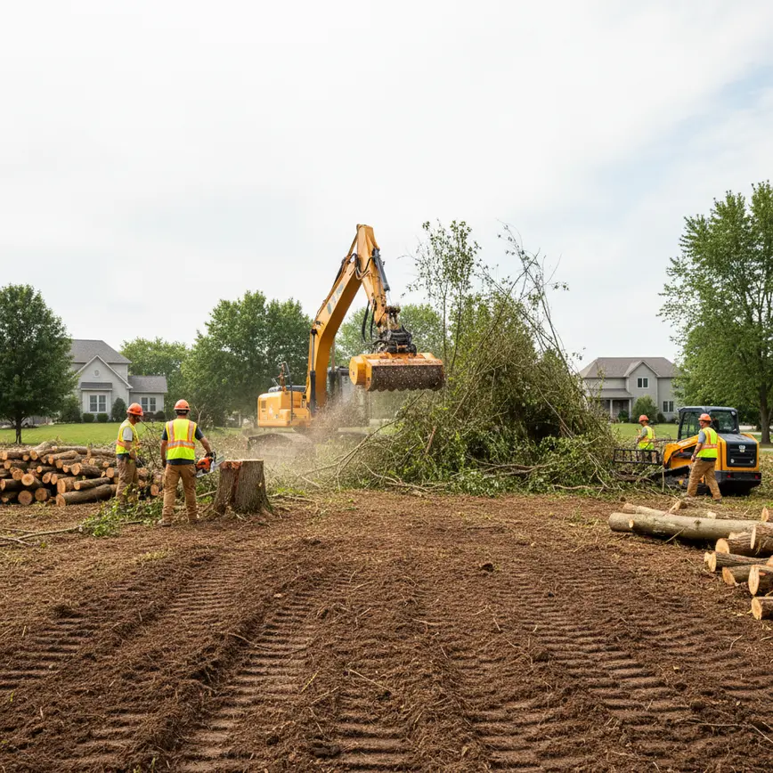 Central Ohio land clearing by Fortress Level Construction
