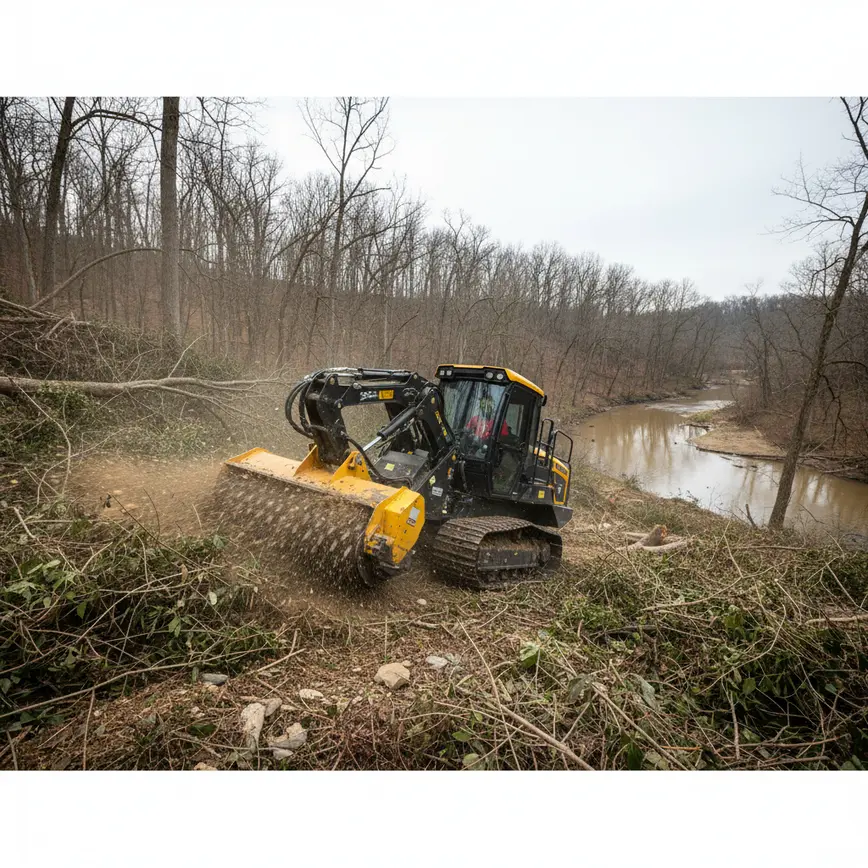 Forestry Mulching Gahanna OH — Navigating Big Walnut Creek Terrain | Fortress Level