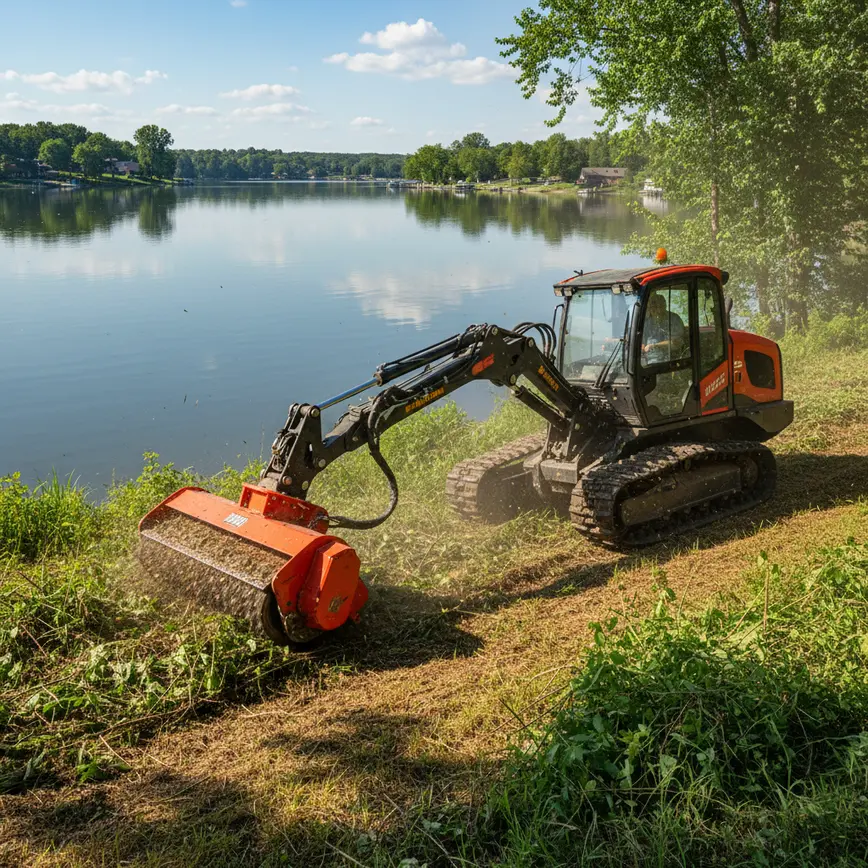 Forestry Mulching Buckeye Lake OH — Navigating Steep Shores | Fortress Level