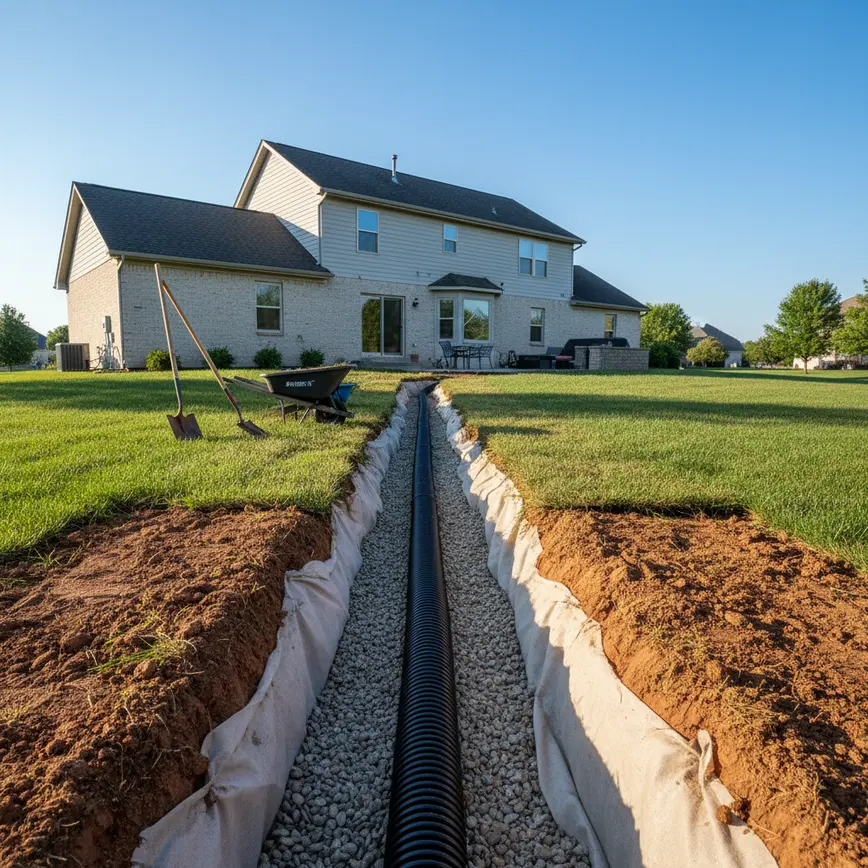 French Drain Installation Hilliard OH — Heavy Clay Residential Lots | Fortress Level