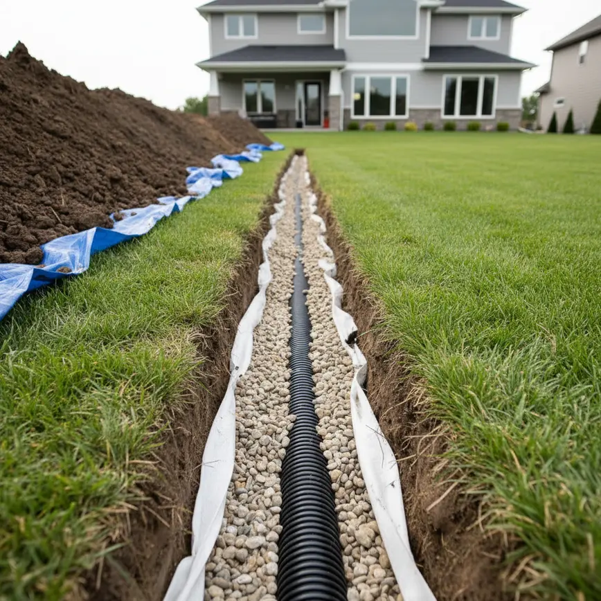 French Drain Installation Lewis Center OH — Clay Soil Solutions | Fortress Level