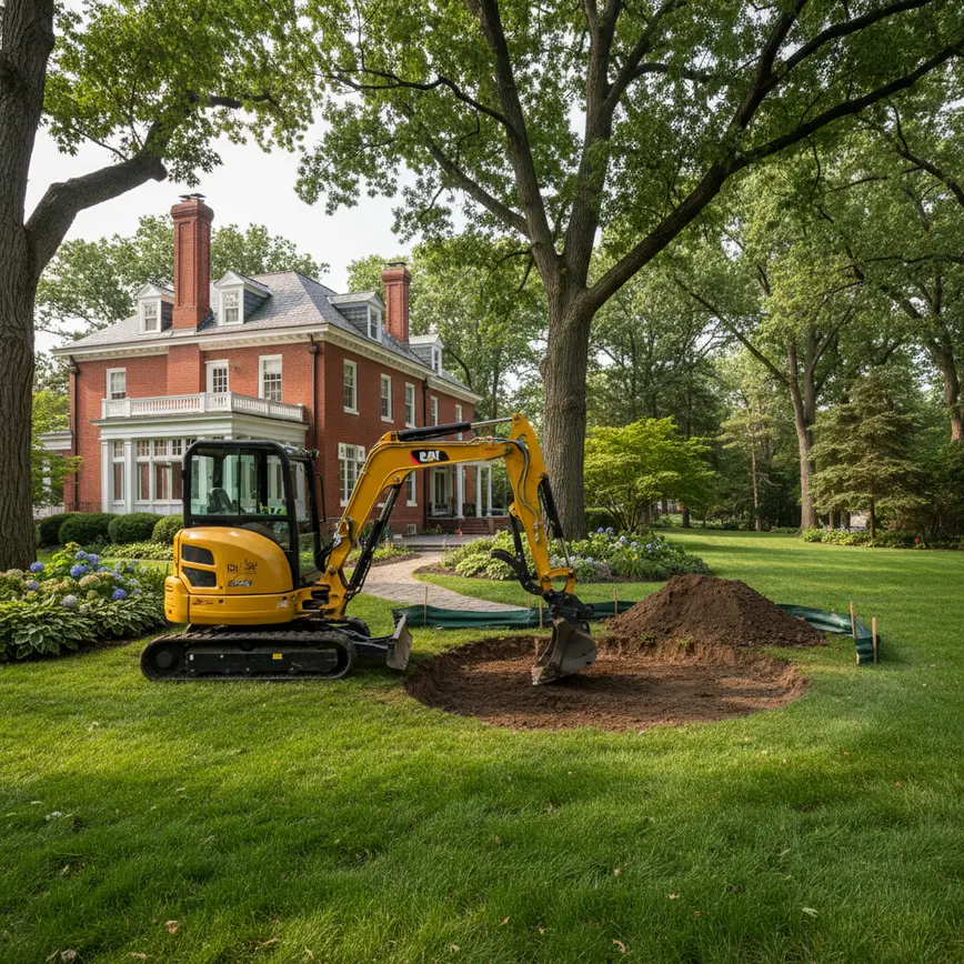 Pond Excavation Bexley OH — Historic Lots & Mature Canopy | Fortress Level