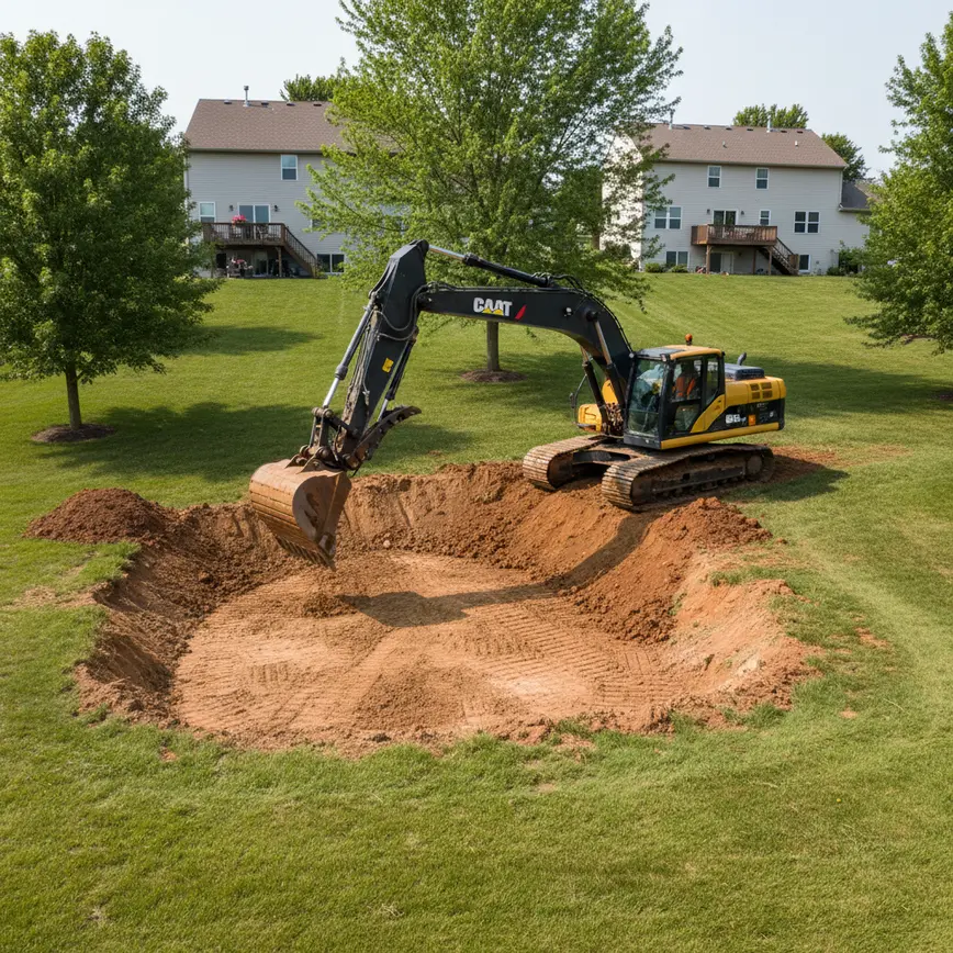 Pond Excavation Newark OH — Navigating Hilly Terrain | Fortress Level