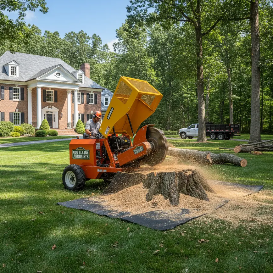 Stump Grinding New Albany OH — Navigating Lot Sizes and Terrain | Fortress Level