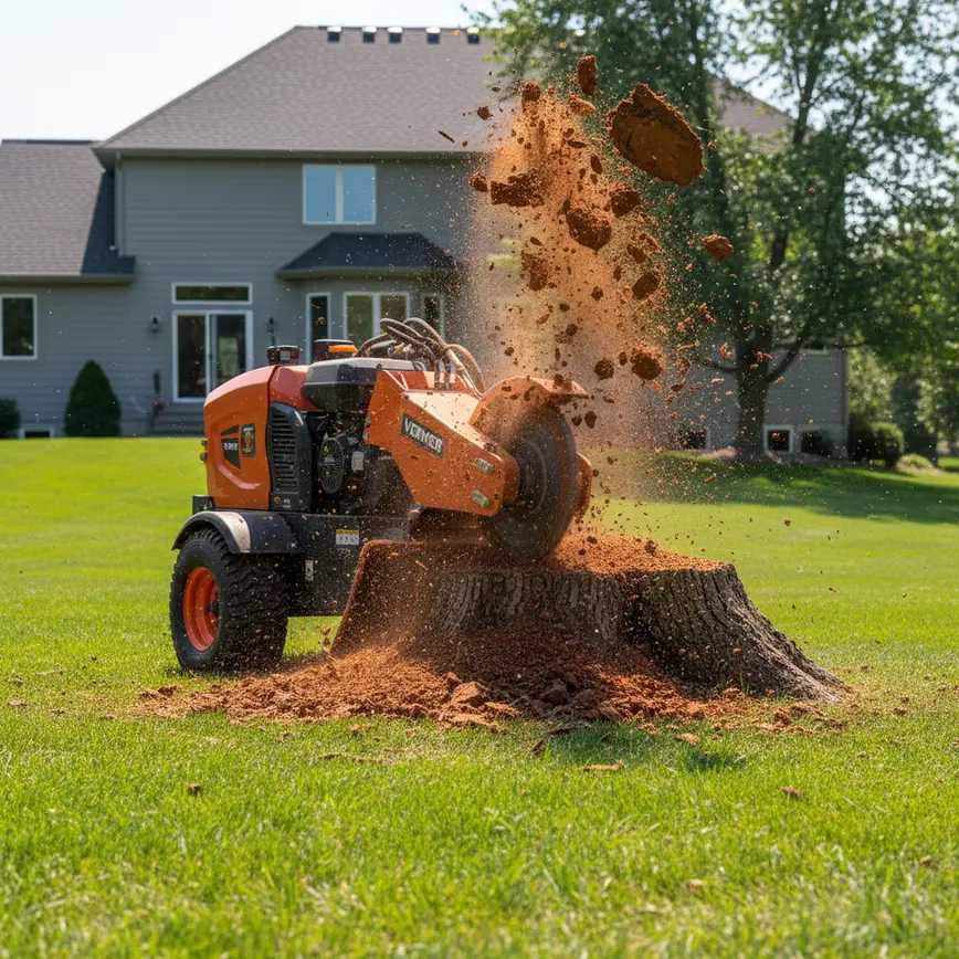 How Does Stump Grinding Work for Grandview Heights, Ohio's Tight Urban Lots? 2 Central Ohio land clearing by Fortress Level Construction