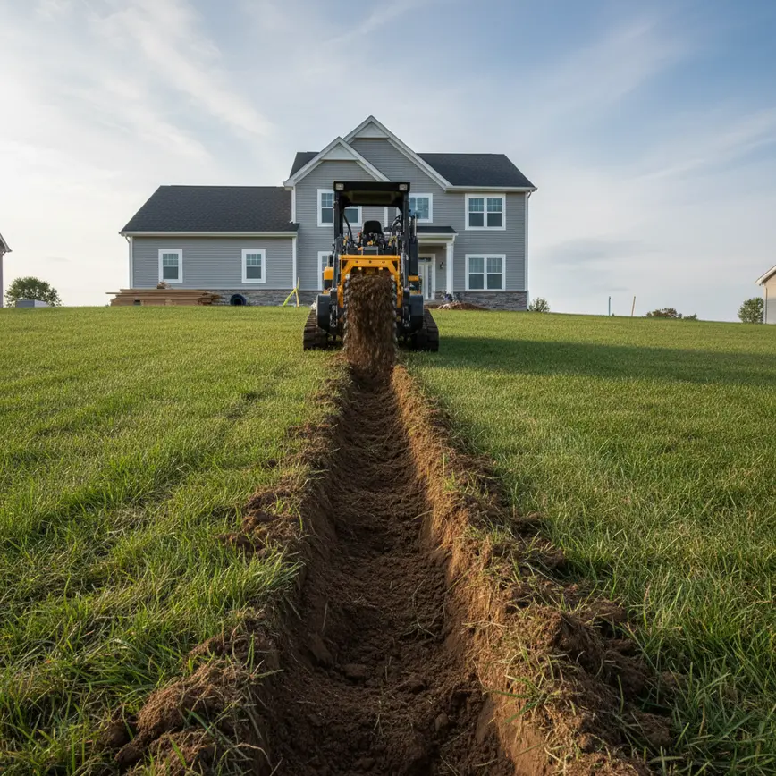 Trenching Sunbury OH — Navigating Rolling Farmland Lots | Fortress Level