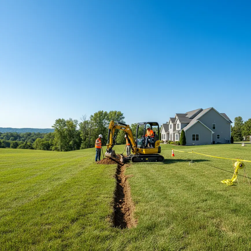 Trenching Westerville OH — Gently Rolling Terrain Challenge | Fortress Level